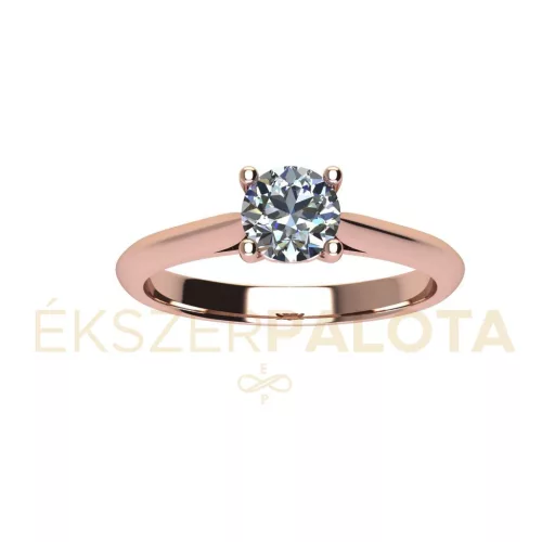 Ékszerpalota eljegyzési gyűrű  0.5ct gyémánttal BRK657 rozé arany 