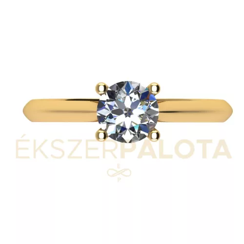 Ékszerpalota eljegyzési gyűrű  0.5ct gyémánttal BRK657 sárga arany 