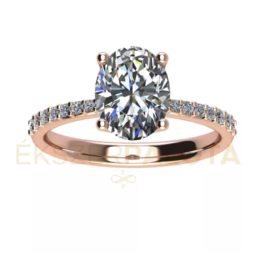 Ékszerpalota eljegyzési gyűrű 1,5ct H/VS gyémánttal BRK660 rozé arany 