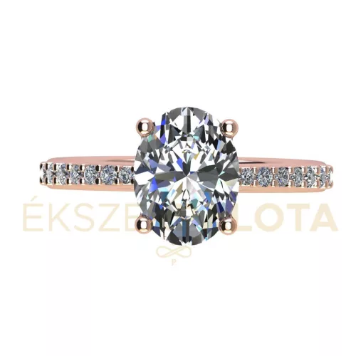 Ékszerpalota eljegyzési gyűrű 1,5ct gyémánttal BRK660 rozé arany 