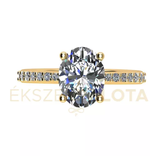 Ékszerpalota eljegyzési gyűrű 1,5ct G/VS gyémánttal BRK660 sárga arany 