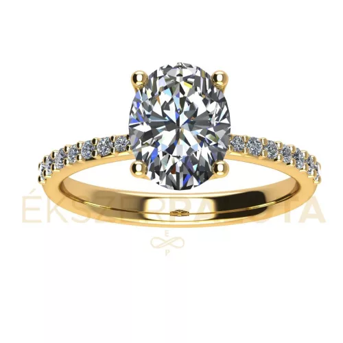 Ékszerpalota eljegyzési gyűrű 1,5ct gyémánttal BRK660 sárga arany 