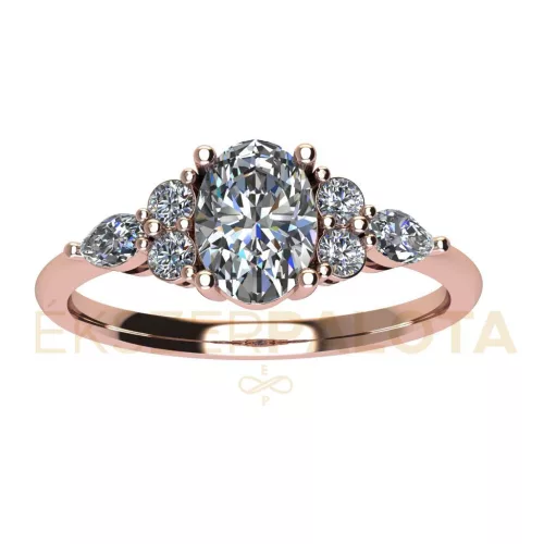 Ékszerpalota eljegyzési gyűrű 0,7ct H/VS gyémánttal BRK661 rozé arany 