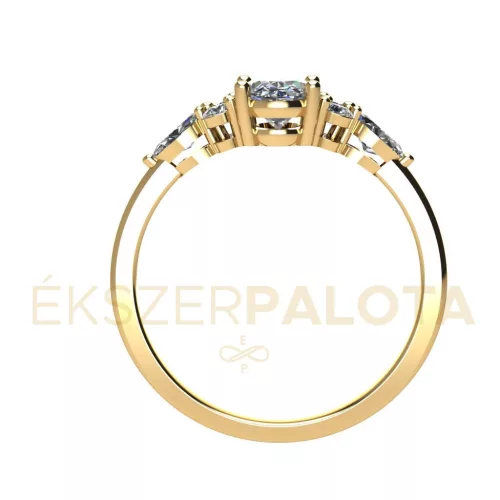 Ékszerpalota eljegyzési gyűrű 0,7ct H/VS gyémánttal BRK661 sárga arany 