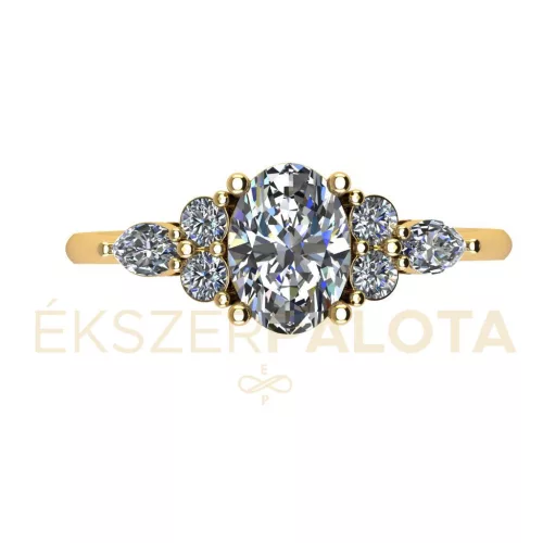 Ékszerpalota eljegyzési gyűrű 0,7ct H/VS gyémánttal BRK661 sárga arany 