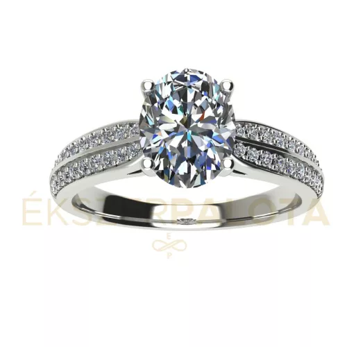 Ékszerpalota eljegyzési gyűrű 1,5ct gyémánttal BRK662 fehér arany 