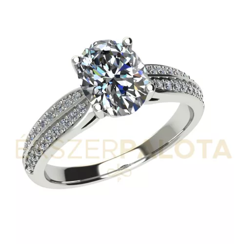 Ékszerpalota eljegyzési gyűrű 1,5ct G/VS gyémánttal BRK662 platina 