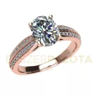 Ékszerpalota eljegyzési gyűrű 1,5ct H/SI gyémánttal BRK662 rozé arany 