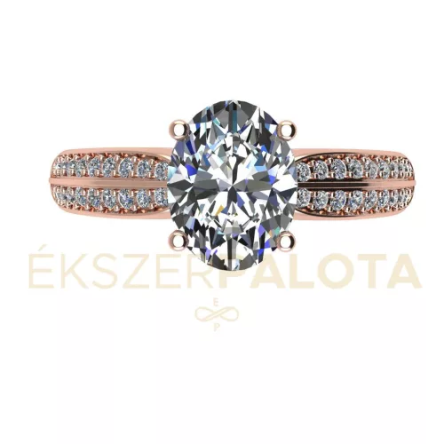 Ékszerpalota eljegyzési gyűrű 1,5ct gyémánttal BRK662 rozé arany 