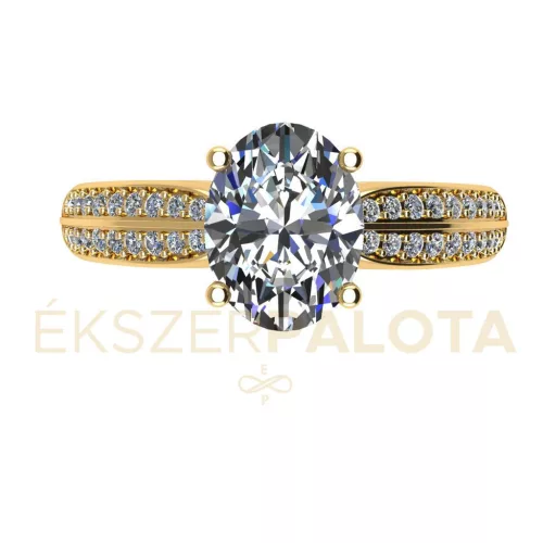 Ékszerpalota eljegyzési gyűrű 1,5ct H/SI gyémánttal BRK662 sárga arany 