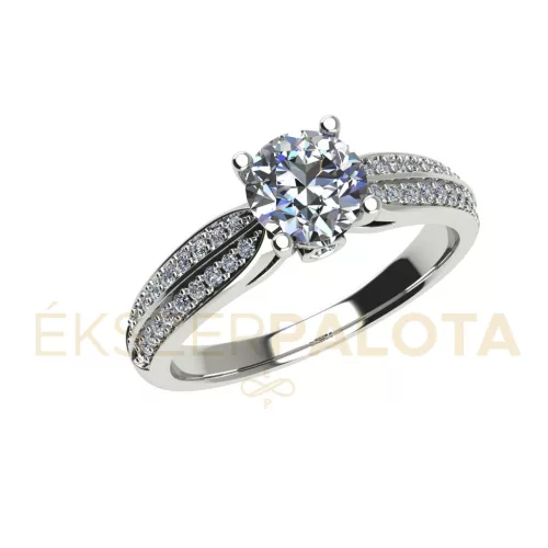 Ékszerpalota eljegyzési gyűrű 0,8ct H/SI gyémánttal BRK663 fehér arany 