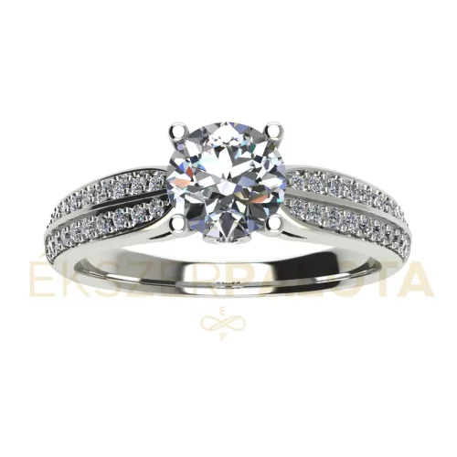 Ékszerpalota eljegyzési gyűrű 0,8ct H/SI gyémánttal BRK663 fehér arany 