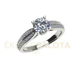   Ékszerpalota eljegyzési gyűrű 0,8ct gyémánttal BRK663 fehér arany 