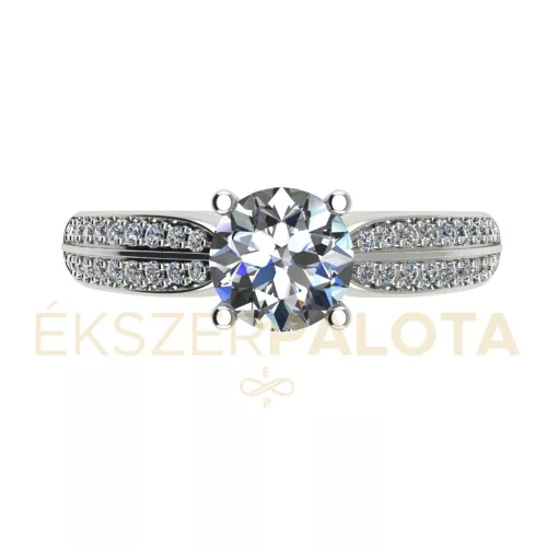 Ékszerpalota eljegyzési gyűrű 0,8ct gyémánttal BRK663 platina 