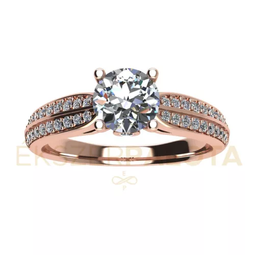 Ékszerpalota eljegyzési gyűrű 0,8ct G/VS gyémánttal BRK663 rozé arany 