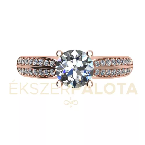 Ékszerpalota eljegyzési gyűrű 0,8ct H/SI gyémánttal BRK663 rozé arany 