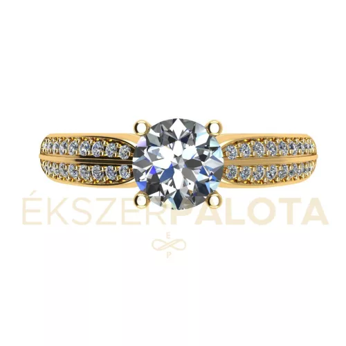 Ékszerpalota eljegyzési gyűrű 0,8ct H/SI gyémánttal BRK663 sárga arany 