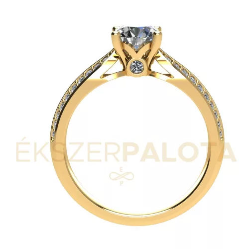 Ékszerpalota eljegyzési gyűrű 0,8ct gyémánttal BRK663 sárga arany 