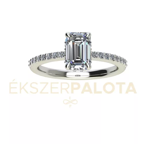 Ékszerpalota eljegyzési gyűrű 1ct G/VS gyémánttal BRK665 platina 