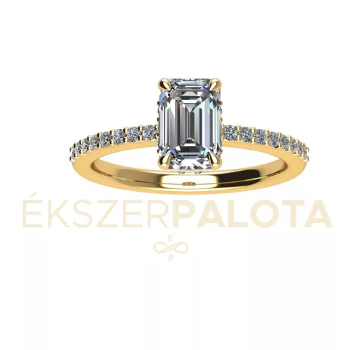 Ékszerpalota eljegyzési gyűrű 1ct G/VS gyémánttal BRK665 sárga arany 