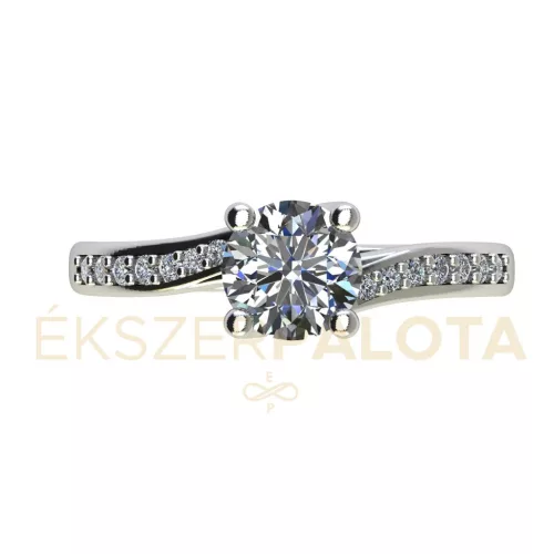 Ékszerpalota eljegyzési gyűrű 0,7ct G/VS gyémánttal BRK666 fehér arany 
