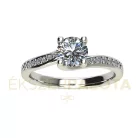 Ékszerpalota eljegyzési gyűrű 0,7ct H/SI gyémánttal BRK666 fehér arany 