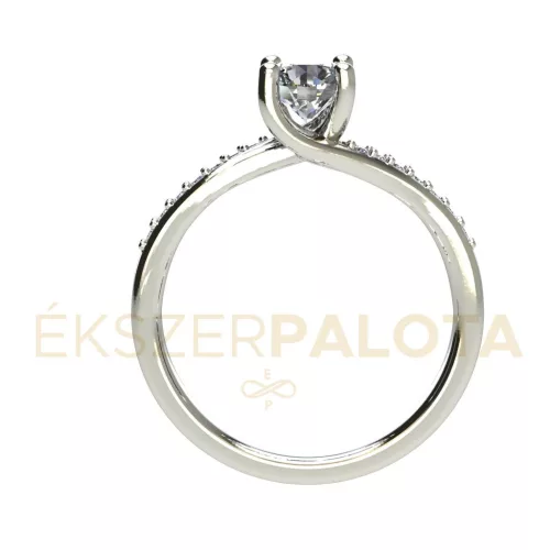 Ékszerpalota eljegyzési gyűrű 0,7ct H/SI gyémánttal BRK666 fehér arany 