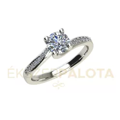   Ékszerpalota eljegyzési gyűrű 0,7ct gyémánttal BRK666 fehér arany 