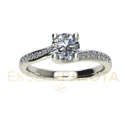 Ékszerpalota eljegyzési gyűrű 0,7ct G/VS gyémánttal BRK666 platina 