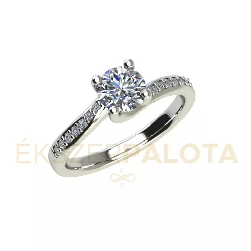 Ékszerpalota eljegyzési gyűrű 0,7ct gyémánttal BRK666 platina 