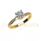 Ékszerpalota eljegyzési gyűrű 0,7ct G/VS gyémánttal BRK666 sárga arany 