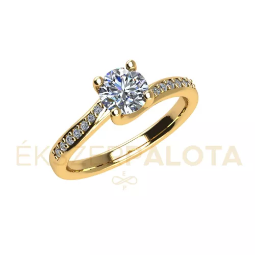 Ékszerpalota eljegyzési gyűrű 0,7ct G/VS gyémánttal BRK666 sárga arany 