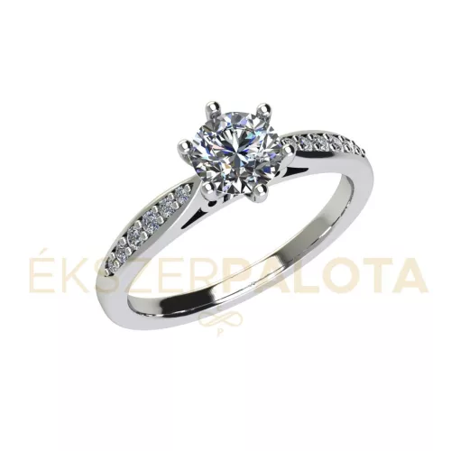 Ékszerpalota eljegyzési gyűrű 0,7ct G/VS gyémánttal BRK667 fehér arany 