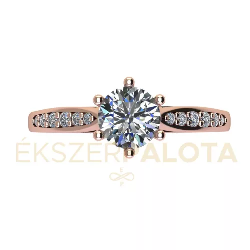 Ékszerpalota eljegyzési gyűrű 0,7ct G/VS gyémánttal BRK667 rozé arany 