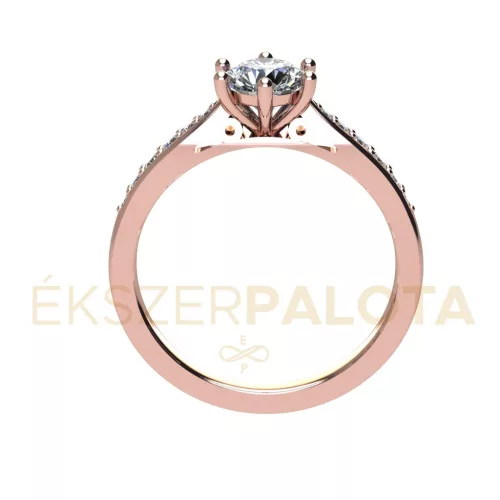 Ékszerpalota eljegyzési gyűrű 0,7ct H/SI gyémánttal BRK667 rozé arany 