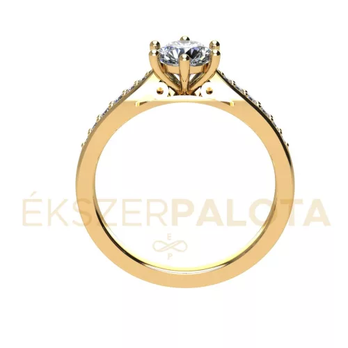 Ékszerpalota eljegyzési gyűrű 0,7ct G/VS gyémánttal BRK667 sárga arany 