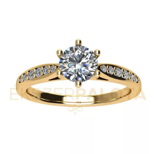 Ékszerpalota eljegyzési gyűrű 0,7ct H/SI gyémánttal BRK667 sárga arany 