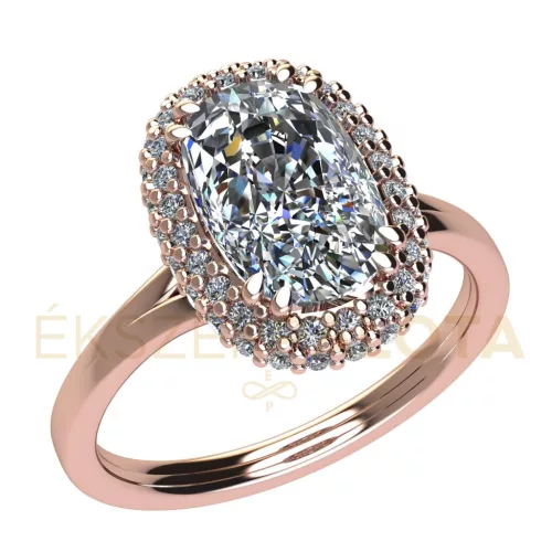 Ékszerpalota eljegyzési gyűrű 1,5ct H/SI gyémánttal BRK668 rozé arany 