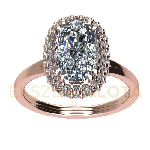 Ékszerpalota eljegyzési gyűrű 1,5ct gyémánttal BRK668 rozé arany 