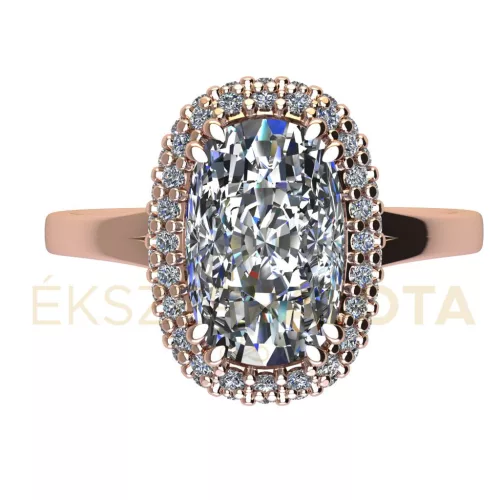 Ékszerpalota eljegyzési gyűrű 1,5ct gyémánttal BRK668 rozé arany 