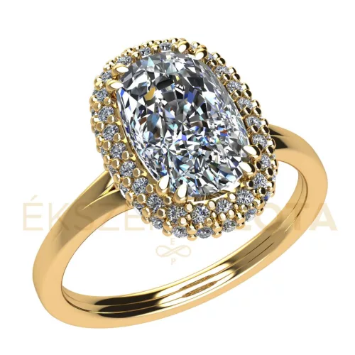 Ékszerpalota eljegyzési gyűrű 1,5ct gyémánttal BRK668 sárga arany 