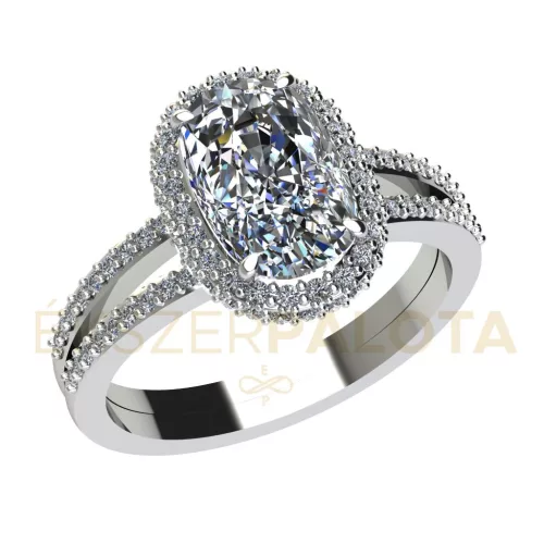 Ékszerpalota eljegyzési gyűrű 1,5ct G/VS gyémánttal BRK669 fehér arany 