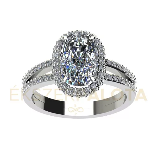 Ékszerpalota eljegyzési gyűrű 1,5ct H/SI gyémánttal BRK669 platina 