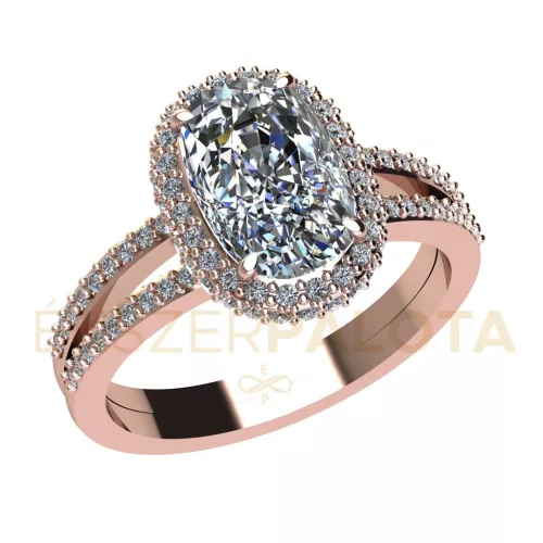Ékszerpalota eljegyzési gyűrű 1,5ct H/SI gyémánttal BRK669 rozé arany 