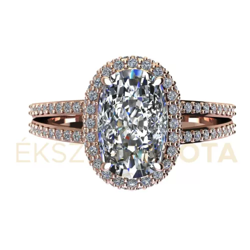 Ékszerpalota eljegyzési gyűrű 1,5ct H/SI gyémánttal BRK669 rozé arany 