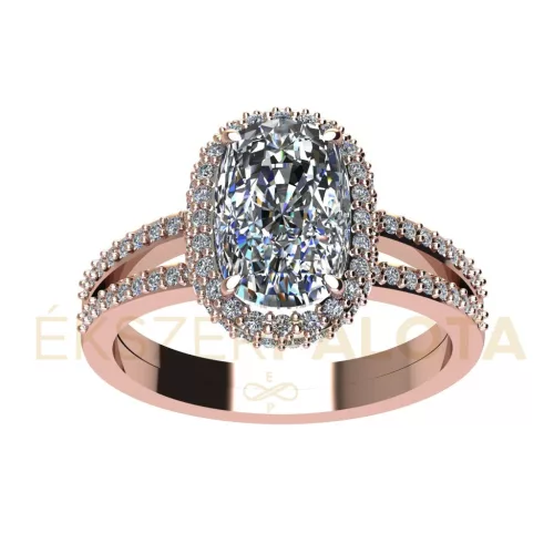 Ékszerpalota eljegyzési gyűrű 1,5ct gyémánttal BRK669 rozé arany 