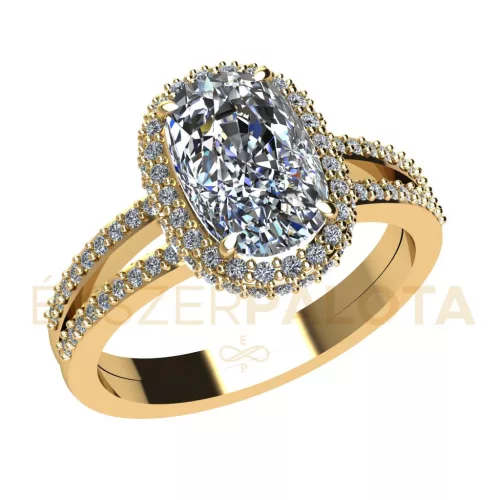 Ékszerpalota eljegyzési gyűrű 1,5ct G/VS gyémánttal BRK669 sárga arany 
