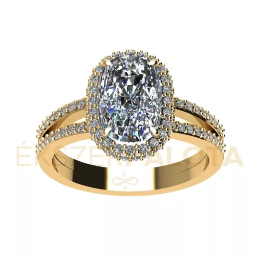 Ékszerpalota eljegyzési gyűrű 1,5ct gyémánttal BRK669 sárga arany 
