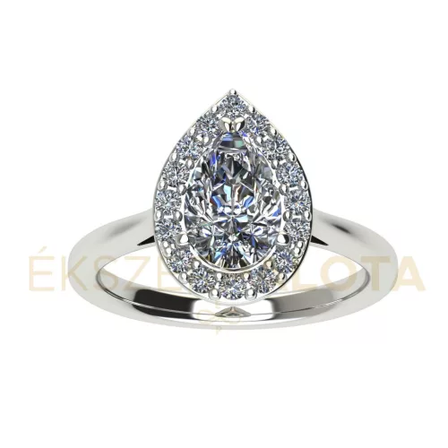 Ékszerpalota eljegyzési gyűrű 0,8ct G/VS gyémánttal BRK671 platina 