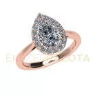 Ékszerpalota eljegyzési gyűrű 0,8ct H/SI gyémánttal BRK671 rozé arany 